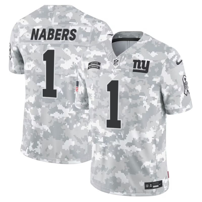 Men New York Giants #1 Nabers Nike Arctic Camo 2024 Salute to Service Limited NFL Jersey